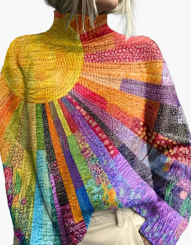Amarae | Knit sweater with turtleneck - Artistic boho style, perfect for everyday and leisure