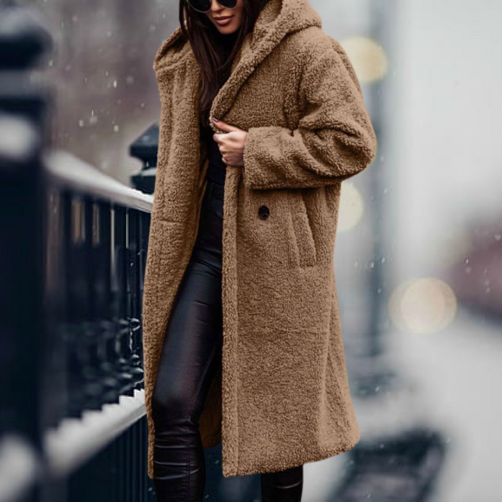 Lune London | Teddy Coat Long and with Hood Soft and Warm Relaxed Fit