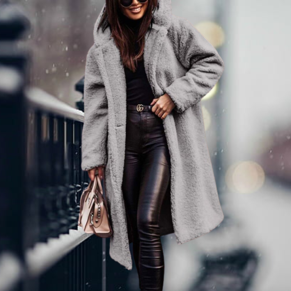 Lune London | Teddy Coat Long and with Hood Soft and Warm Relaxed Fit