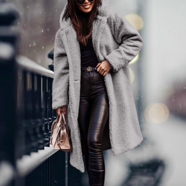 Lune London | Teddy Coat Long and with Hood Soft and Warm Relaxed Fit