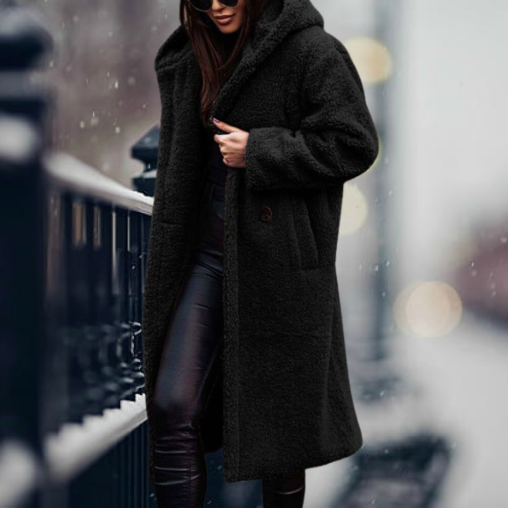 Lune London | Teddy Coat Long and with Hood Soft and Warm Relaxed Fit
