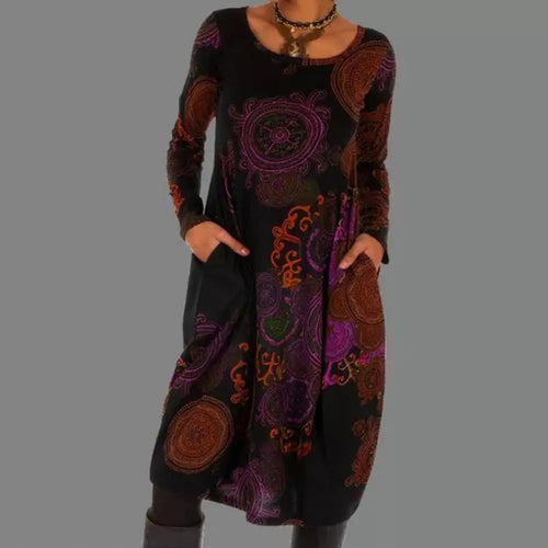 Amarae | Bohemian-Style Dress with Round Neck for Women