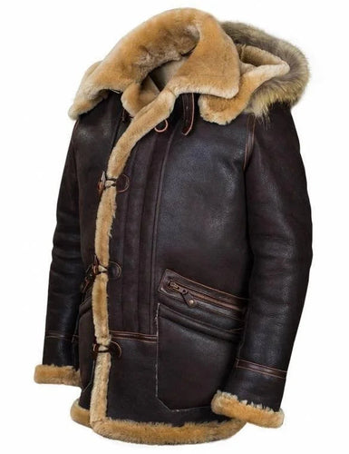 Amarae | Jacket with Hood - Leather Look - Soft Plush Lining - Button Closure - Comfortable Fit