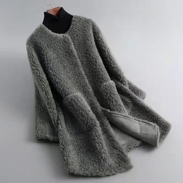 Amarae | Wool Blend Relaxed Fit Coat - With Patch Pockets Open Front Coat