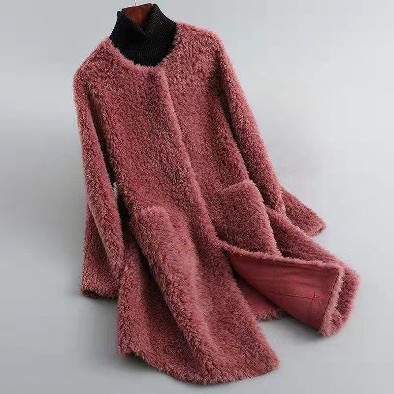 Amarae | Wool Blend Relaxed Fit Coat - With Patch Pockets Open Front Coat