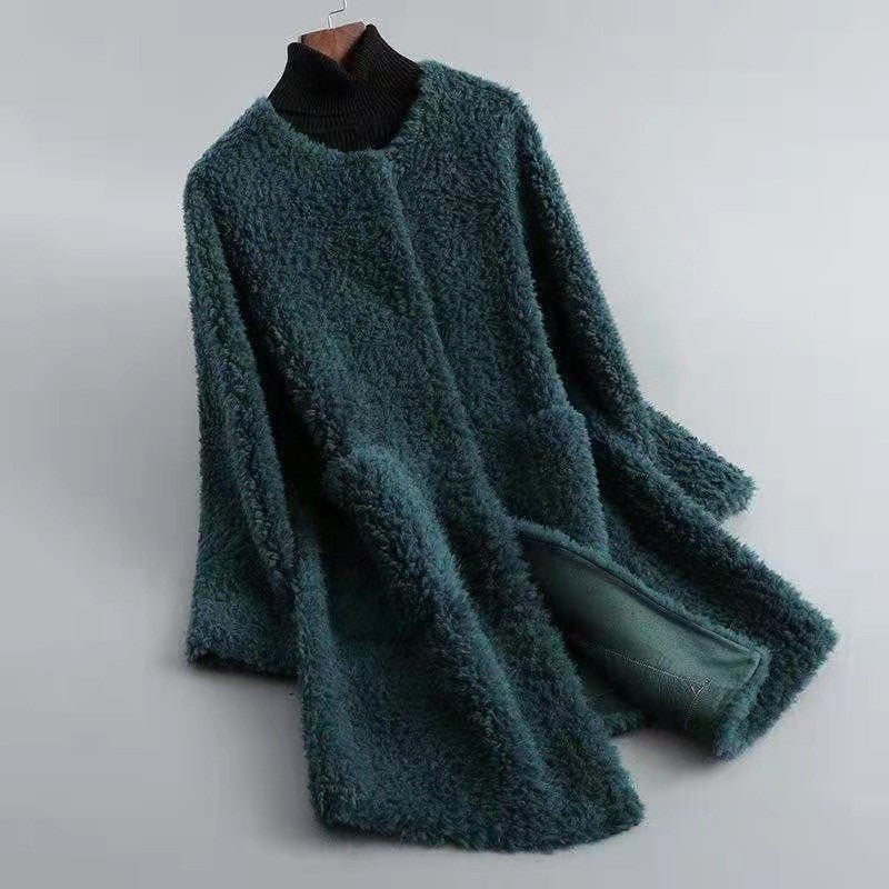 Amarae | Wool Blend Relaxed Fit Coat - With Patch Pockets Open Front Coat