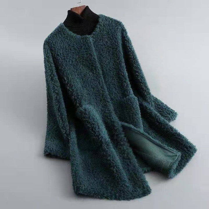 Amarae | Wool Blend Relaxed Fit Coat - With Patch Pockets Open Front Coat