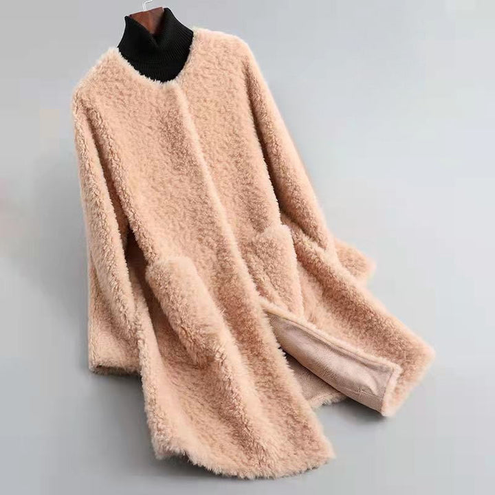Amarae | Wool Blend Relaxed Fit Coat - With Patch Pockets Open Front Coat