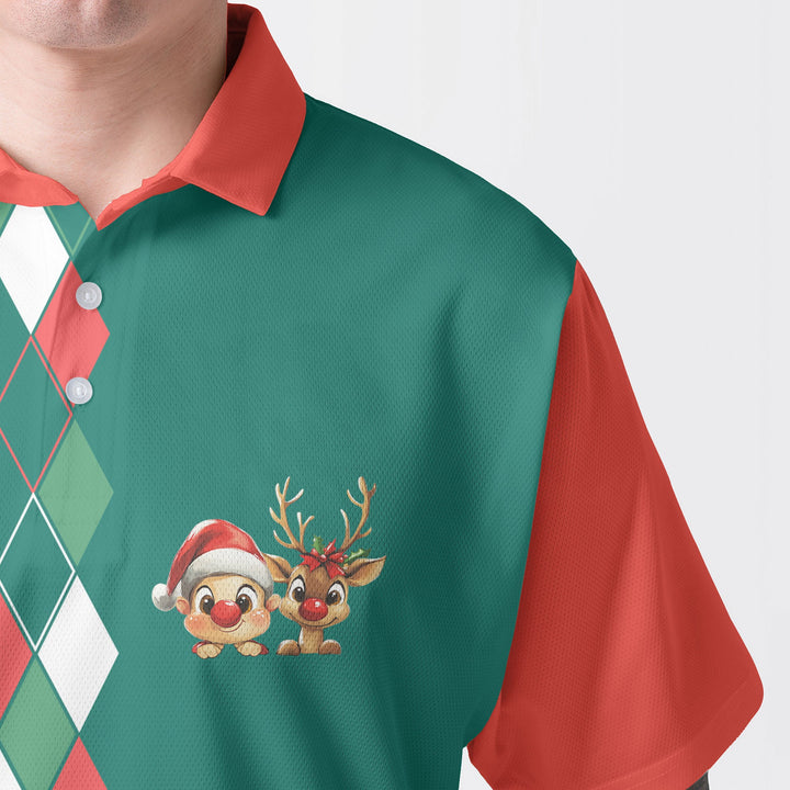 Amarae | Vintage 80s Christmas polo shirt for men