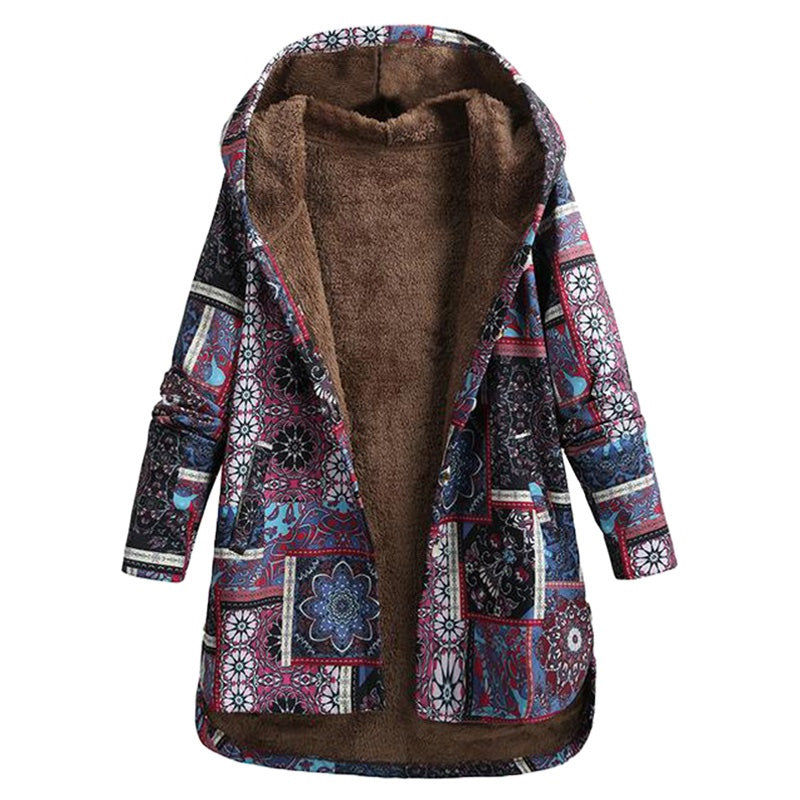 Lune London | Hooded jacket with floral pattern