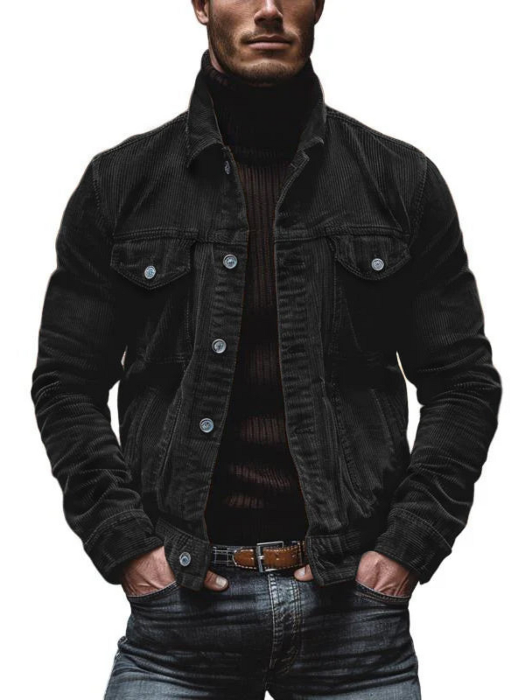 Lune London | Vintage Cord-Stretch-Work Jacket for Men - Loose Fit