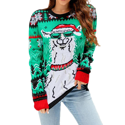 Amarae | Women's Faux Christmas Sweater - Long Sleeve Knitted