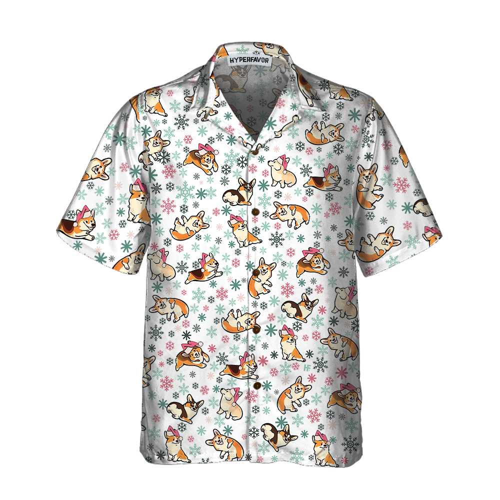 Lune London | Warmer Corgi for a cheerful Hawaiian Christmas shirt, funny Christmas Corgi, best Christmas gift