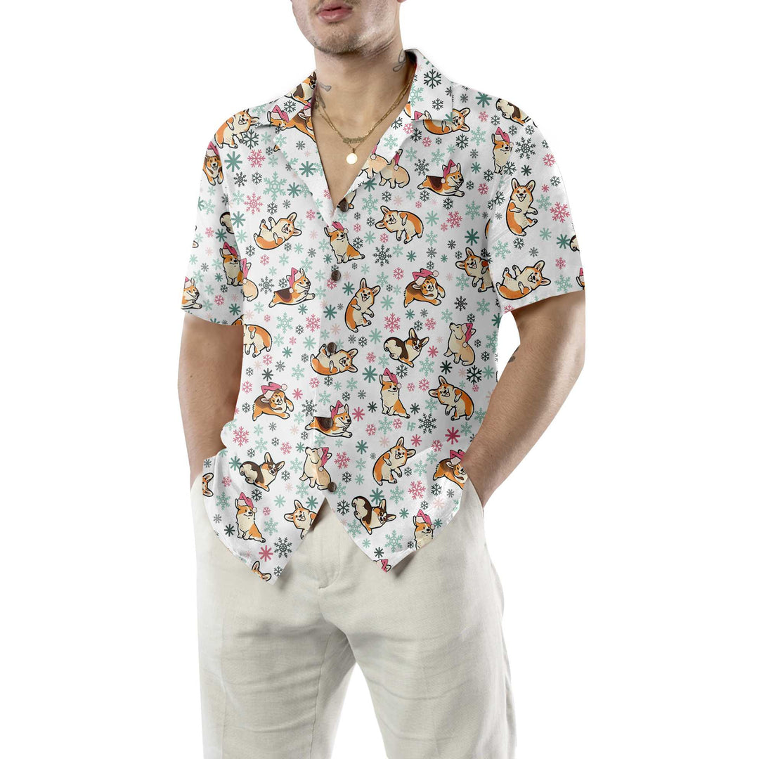 Lune London | Warmer Corgi for a cheerful Hawaiian Christmas shirt, funny Christmas Corgi, best Christmas gift