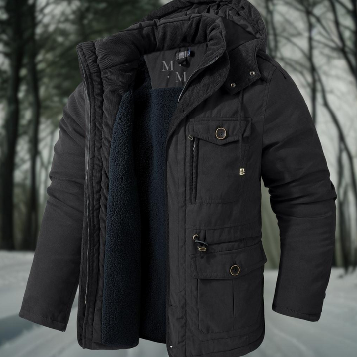 Amarae | Men's parka with hood - Men's winter parka jacket