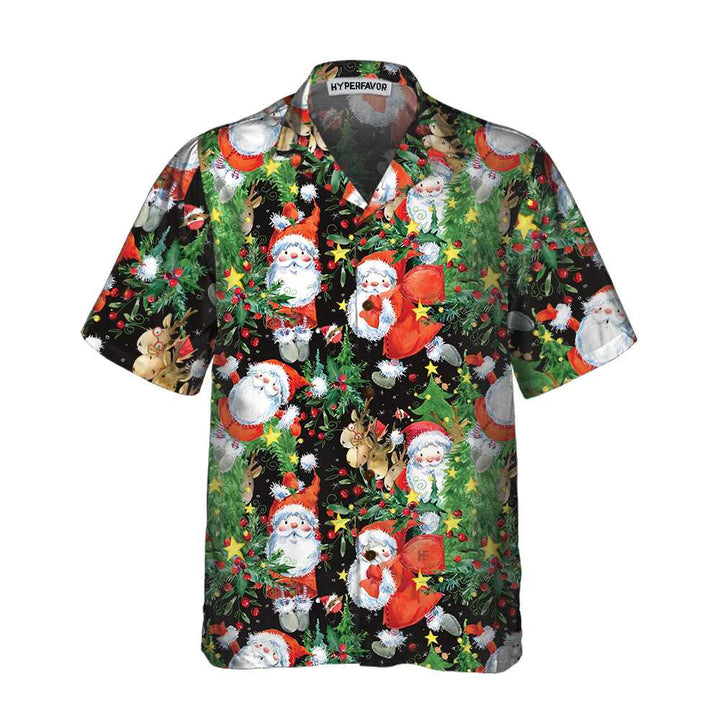 Lune London | Santa watercolor print Hawaiian shirt, fun Christmas shirt, Christmas gift