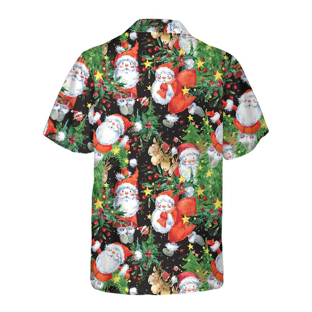 Lune London | Santa watercolor print Hawaiian shirt, fun Christmas shirt, Christmas gift