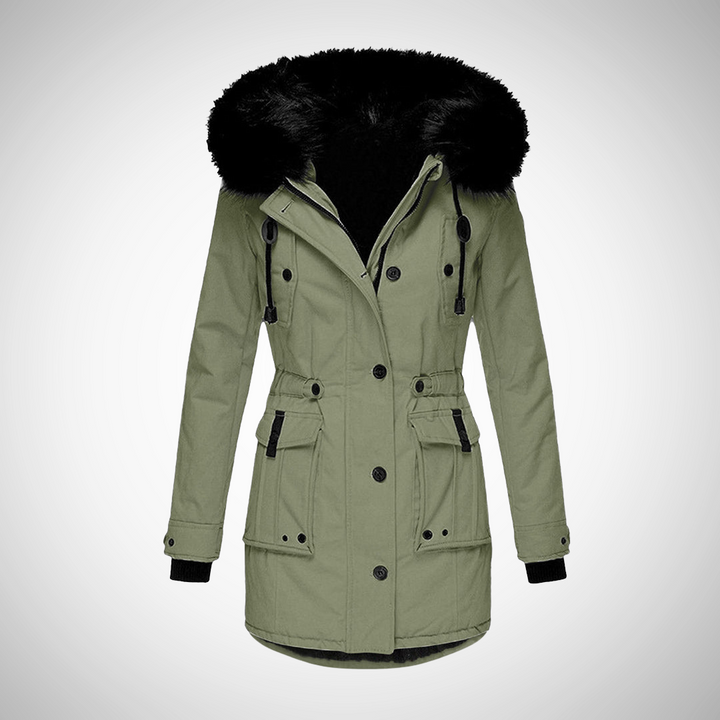 Lune London | Women's Waterproof Padded Winter Jacket with Hood and Fur Trim