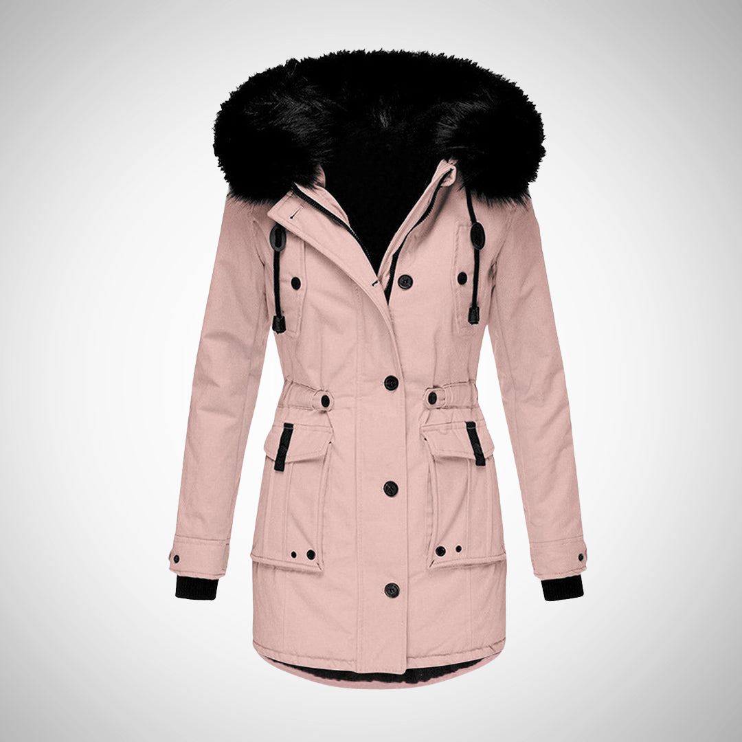 Lune London | Women's Waterproof Padded Winter Jacket with Hood and Fur Trim