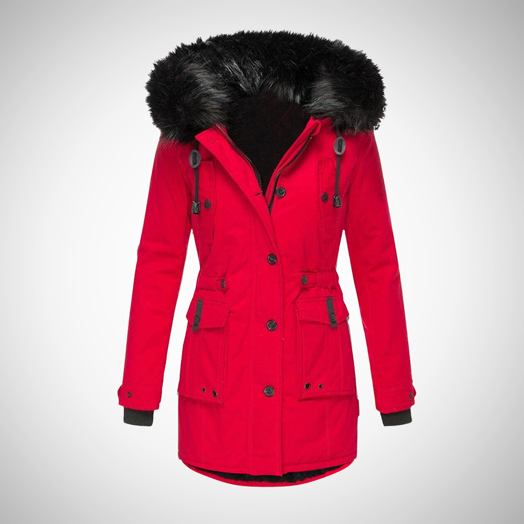 Lune London | Women's Waterproof Padded Winter Jacket with Hood and Fur Trim
