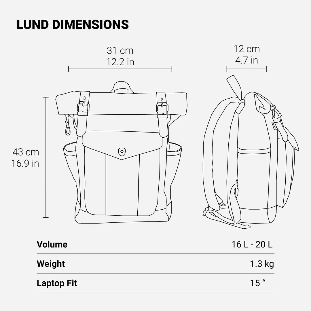 Amarae | Canvas Rolltop Rucksack - Lundastyle - Sustainable and Stylish for Adventurers