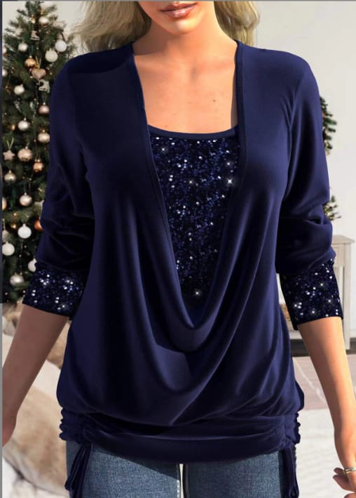 Lune London | Women's Blouse Long Sleeve & Sequins Elegant & Comfortable Fit