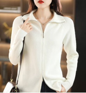 Amarae | Zip-Up Sweatshirt - Soft Knit - High Collar - Comfortable and Stylish