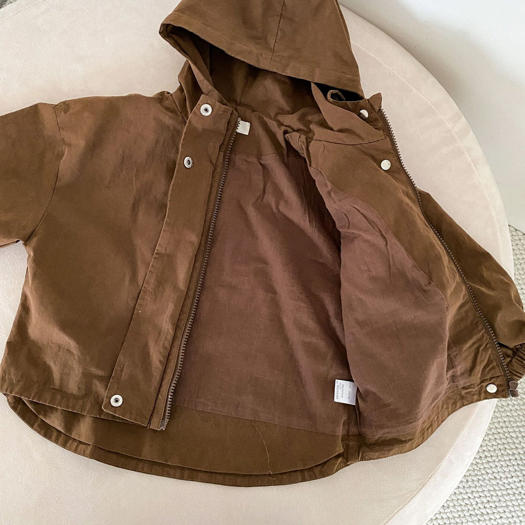 Lune London | Parka for Kids – Beige/Brown Breathable Cotton, Suitable for Boys and Girls