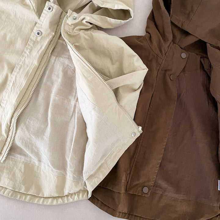 Lune London | Parka for Kids – Beige/Brown Breathable Cotton, Suitable for Boys and Girls