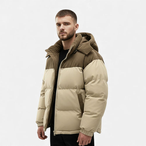Amarae | Winter jacket for men, fleece lined, removable hood - insulated