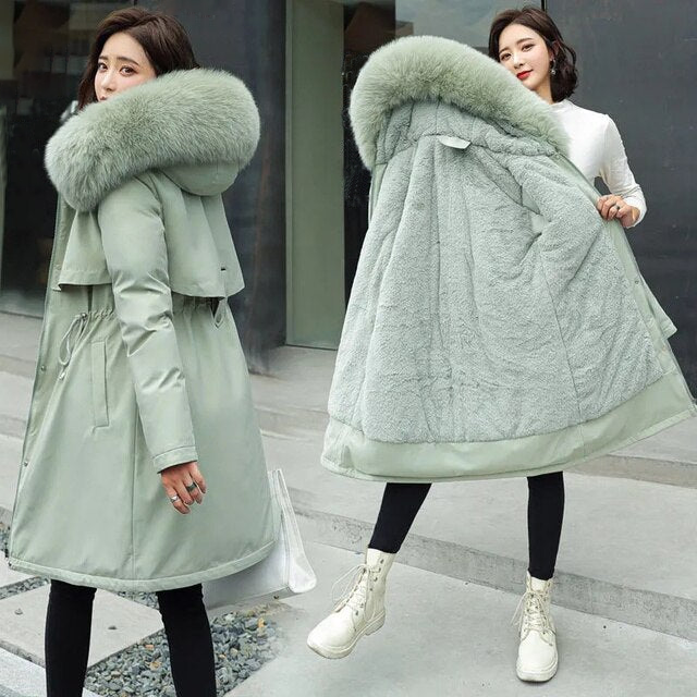 Amarae | 2024 Longer New Coat with Hood and Soft Collar