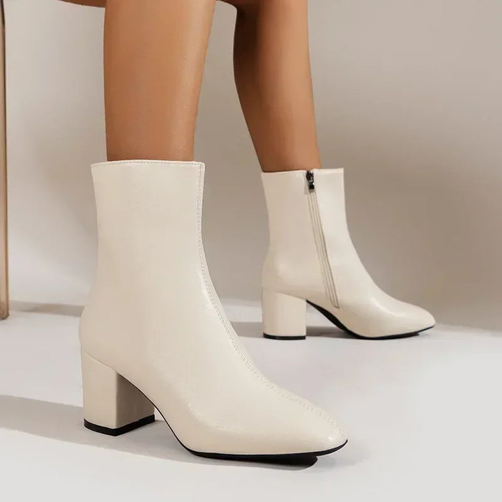 Lune London | Ankle Boots Elegant Fit Pointed Toe Sturdy Heel Zipper