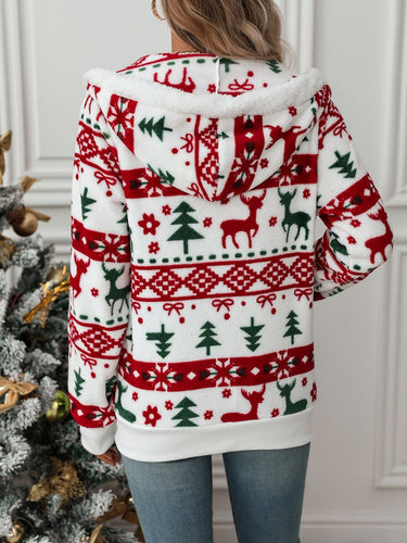 Amarae | Women's Christmas Hoodie - Knitted Sweater with Reindeer