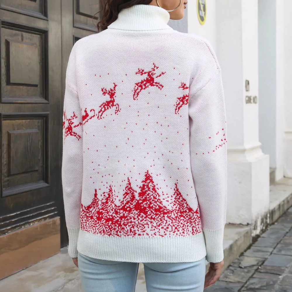 Lune London | Women's Christmas Sweater - Knitted sweater with reindeer print