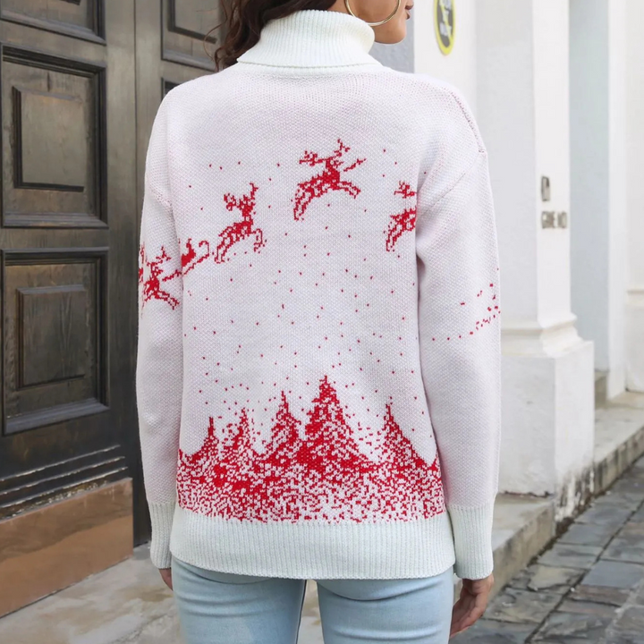 Lune London | Women's Christmas Sweater - Knitted sweater with reindeer print