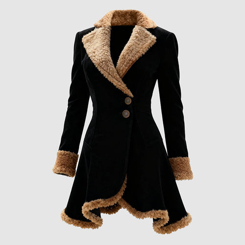 Amarae | Tailored Coat - Faux-Fur Trim Button-Front Coat