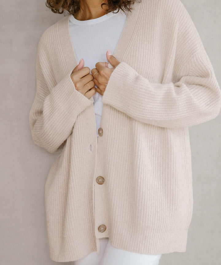 Lune London | Women's Button Detail Cardigan - V-Neck Casual Design