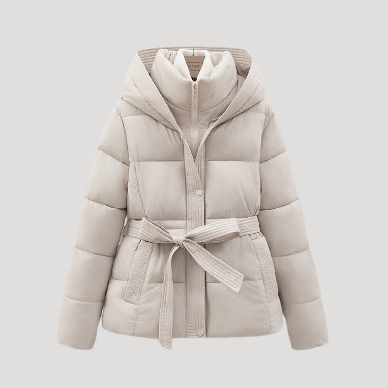 Lune London | Women's Down Jacket, With Hood, With Belt - Winter