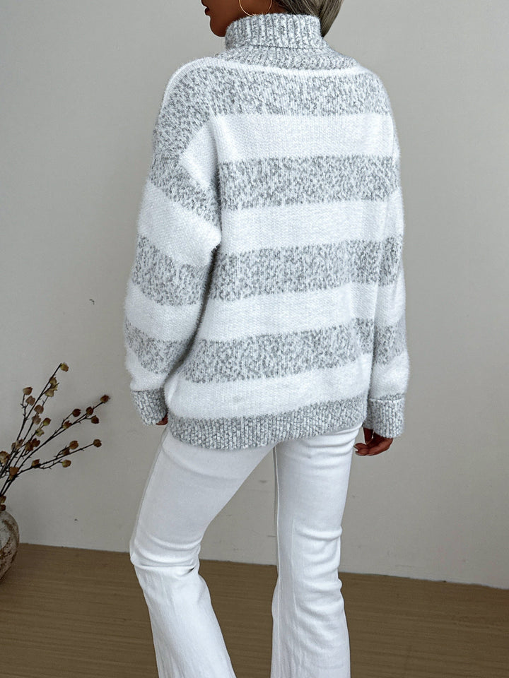 Lune London | Classic striped turtleneck sweater - Long sleeves