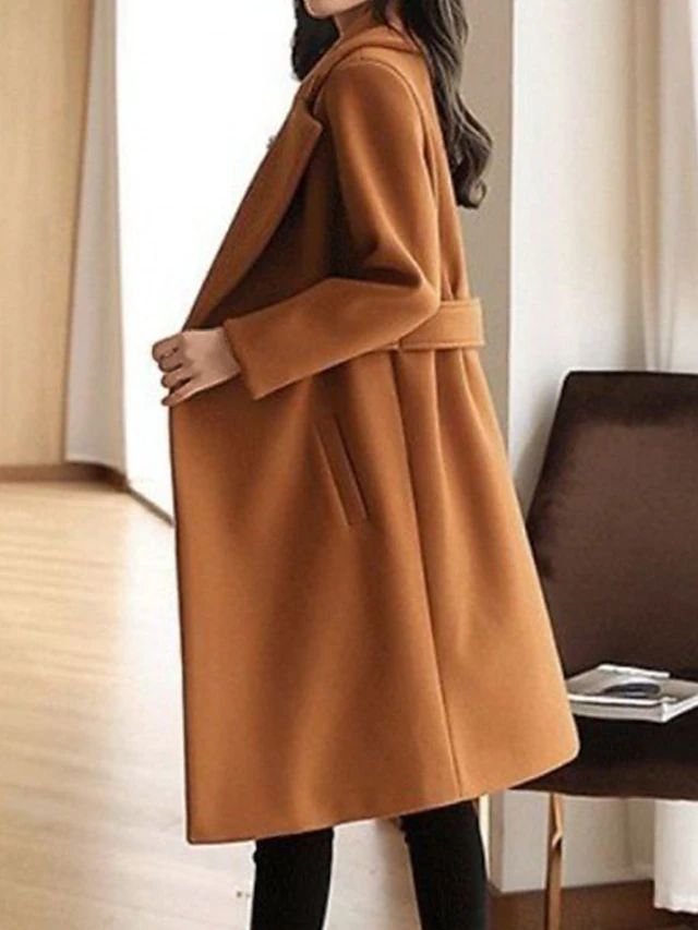 Amarae | Wool coat Women, Belt design - Long length