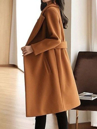 Amarae | Wool coat Women, Belt design - Long length