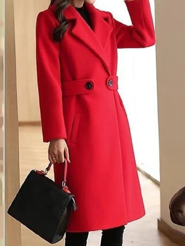 Amarae | Wool coat Women, Belt design - Long length