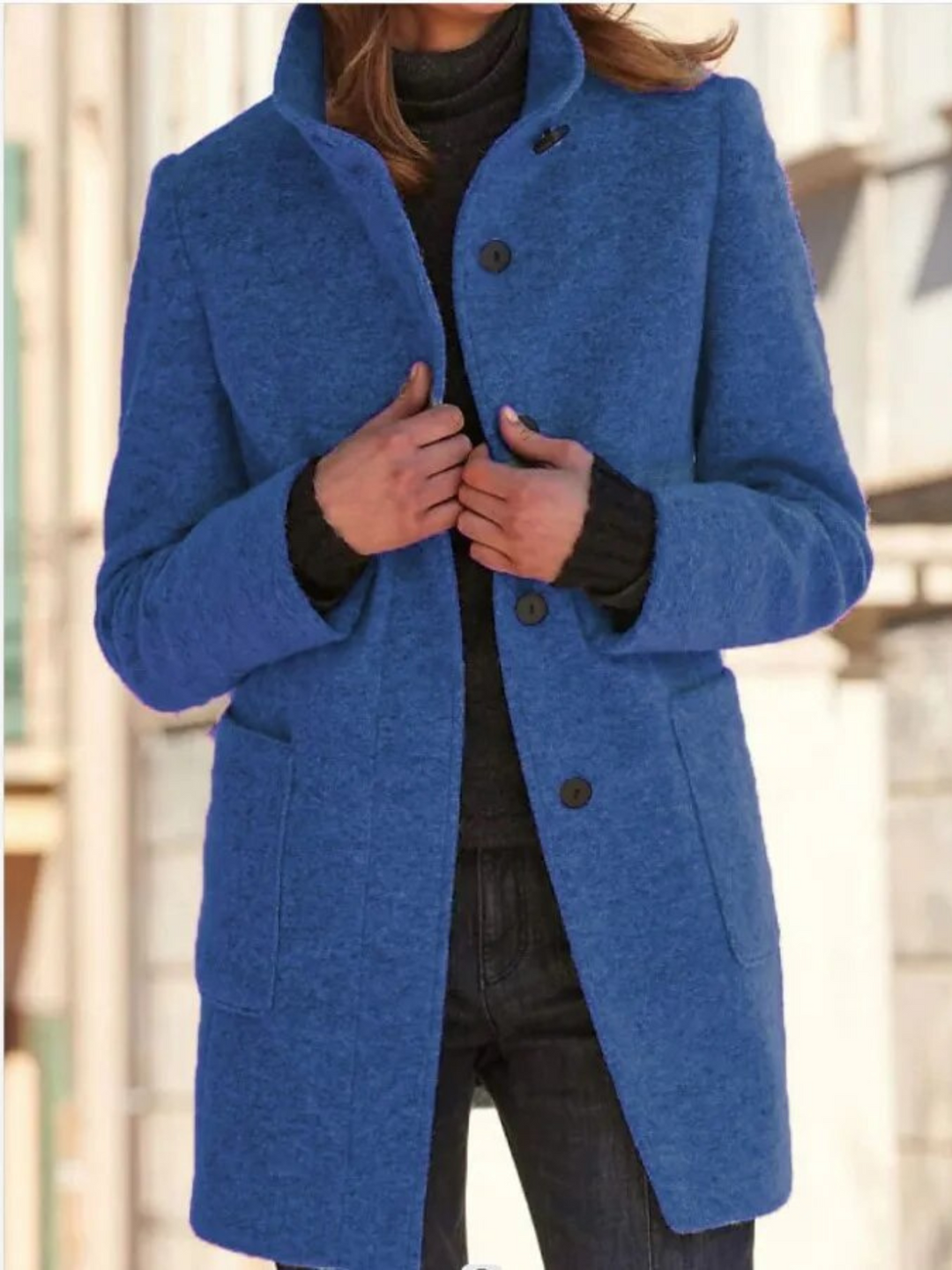 Lune London | Wool coat for women - Elegant fit, button closure