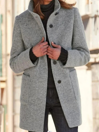 Amarae | Wool coat for women - Elegant fit, button closure