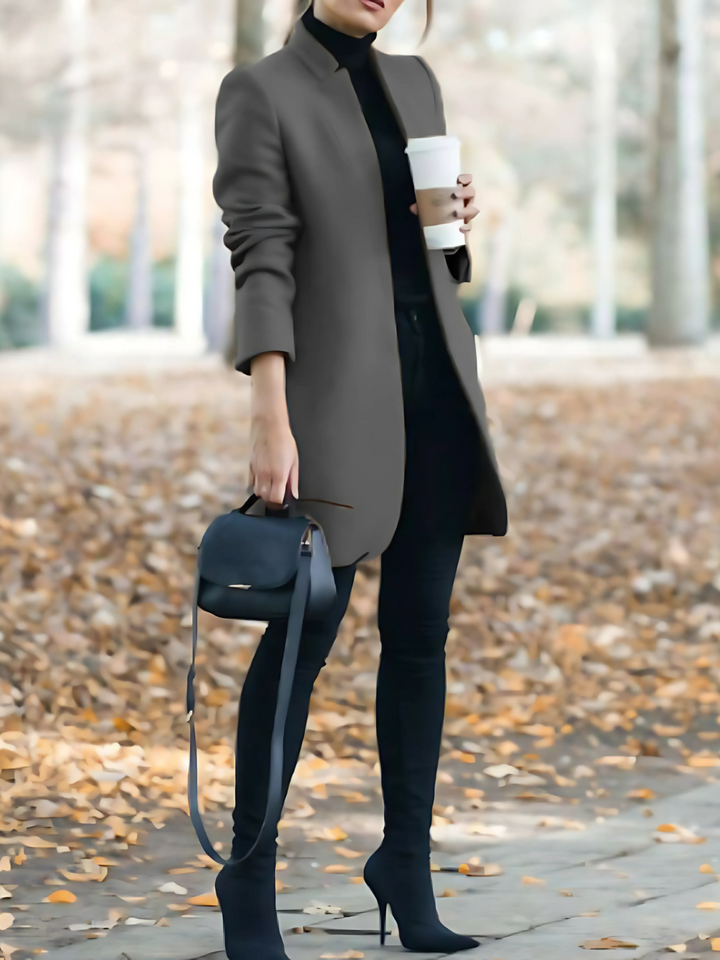 Amarae | Wool coat for women with stand-up collar - Winter