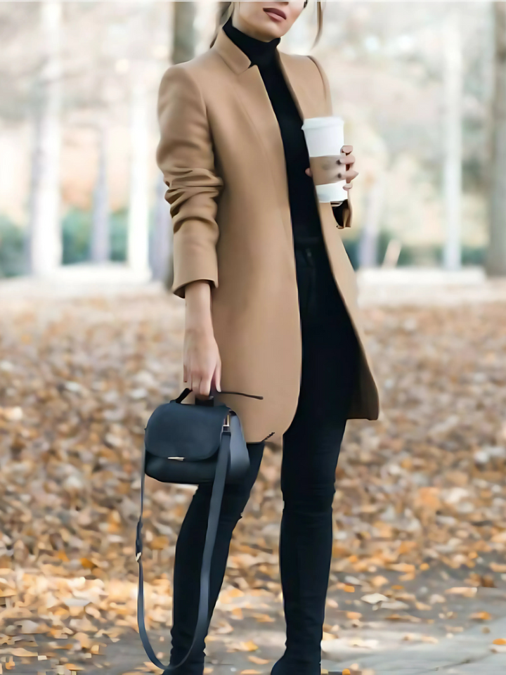 Amarae | Wool coat for women with stand-up collar - Winter