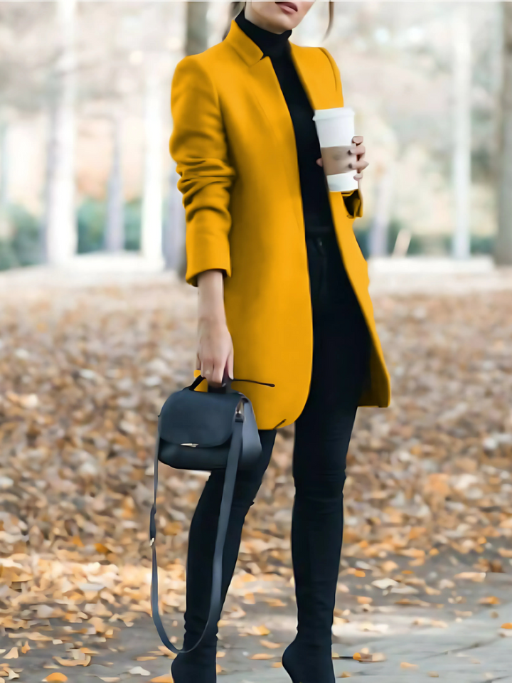 Amarae | Wool coat for women with stand-up collar - Winter