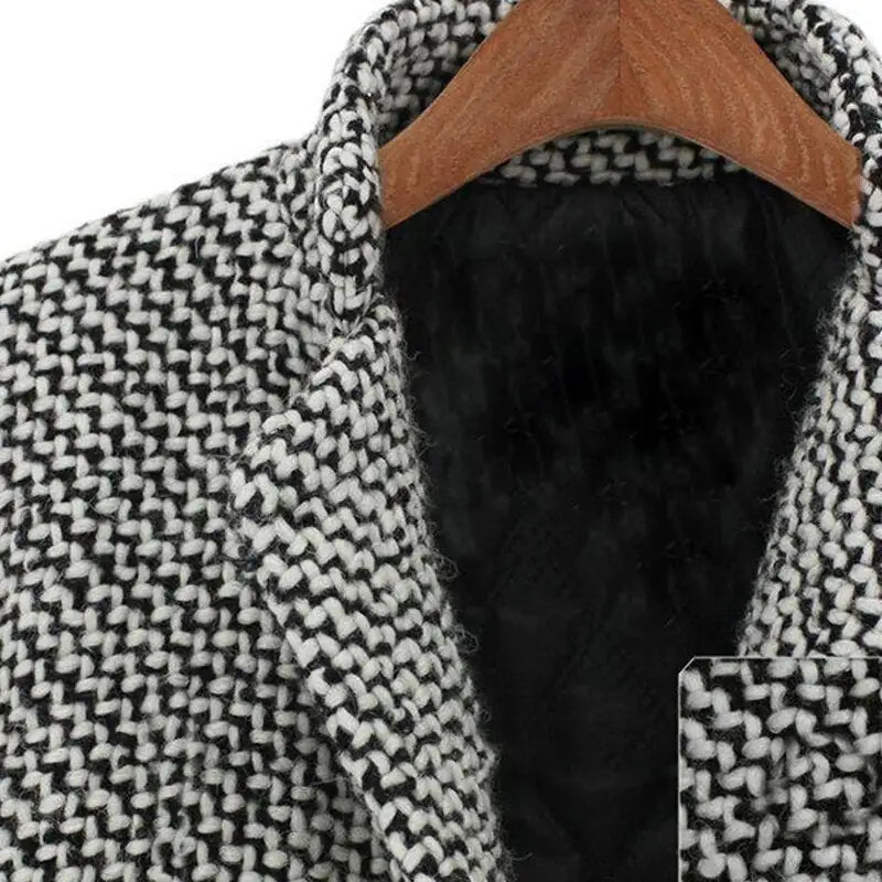 Amarae | Coat - Classic Houndstooth Pattern - Knee Length - Timeless Tailored Design