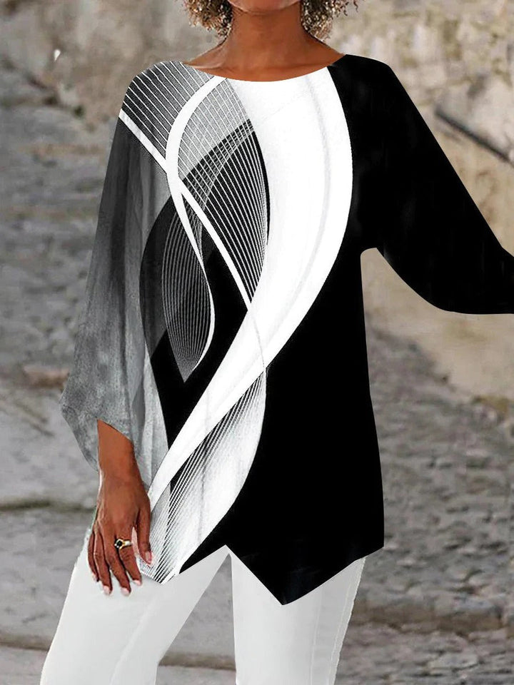 Amarae | Modern Geometric Tunic with Long Sleeves