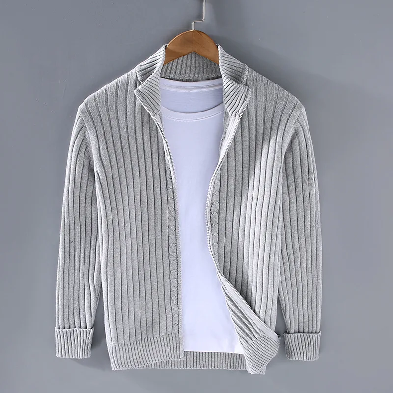 Lune London | Zipper Cardigan for Men - Full Zipper, Ribbed Cuffs
